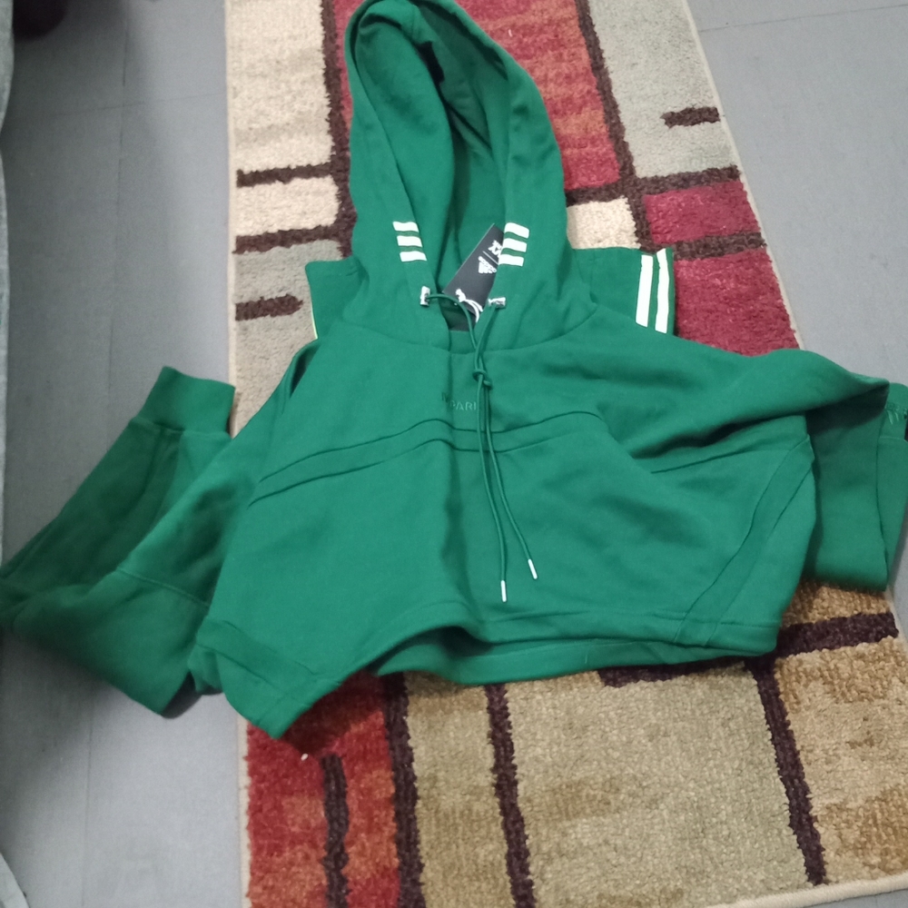 Adidas Ivy Park Hooded Cutout Dress Dark Green - Picture 6 of 8
